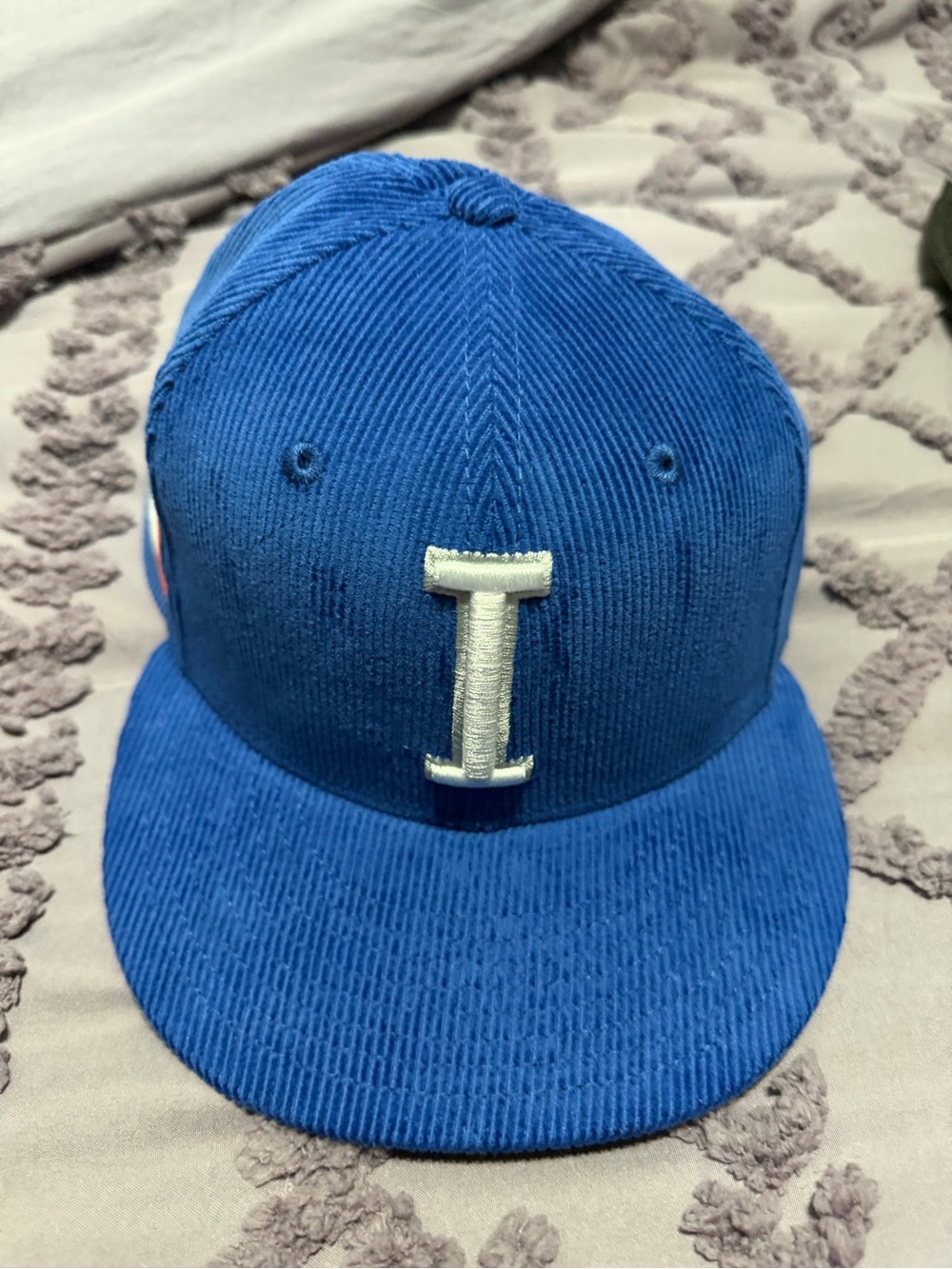 New Era Royal Blue Corduroy 59FIFTY Fitted Cap with Multicolor Accent WBC Italy